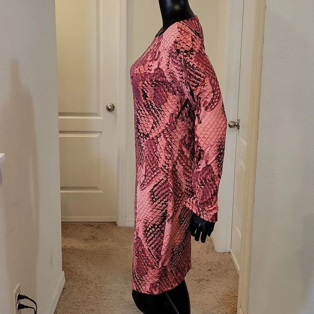 BRAND NEW PROJECT RUNWAY MULTI-COLOR LONG SLEEVELESS ROUNDNECK DRESS - Picture 8 of 16